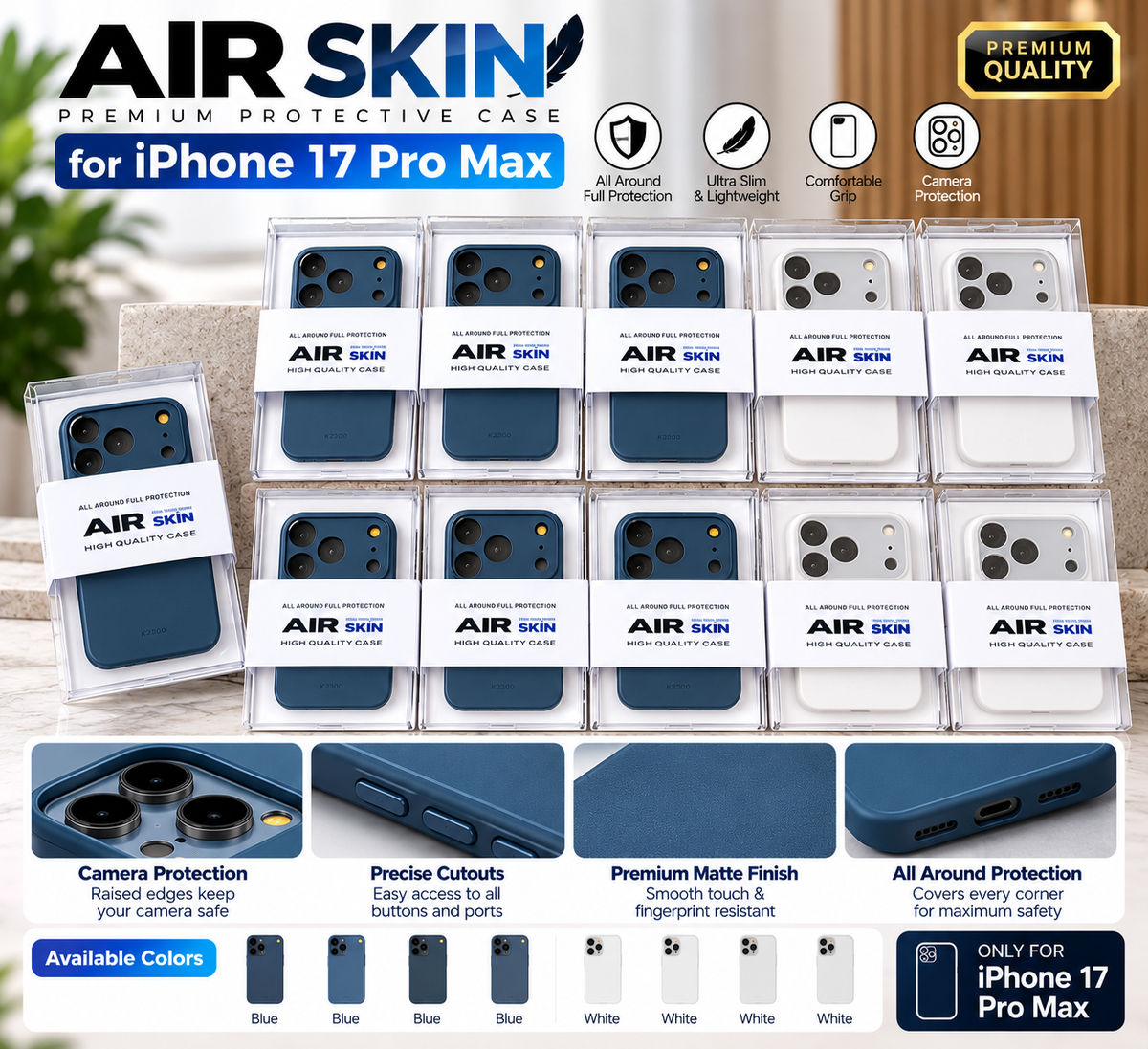 AIR SKIN Premium Protective Case for iPhone 17 Pro Max