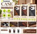 Funshore Luxury Leather Texture Case for iPhone 17 Pro Max – Premium Magnetic Ring Protective Cover with Classic Patchwork Design | 3 Colors