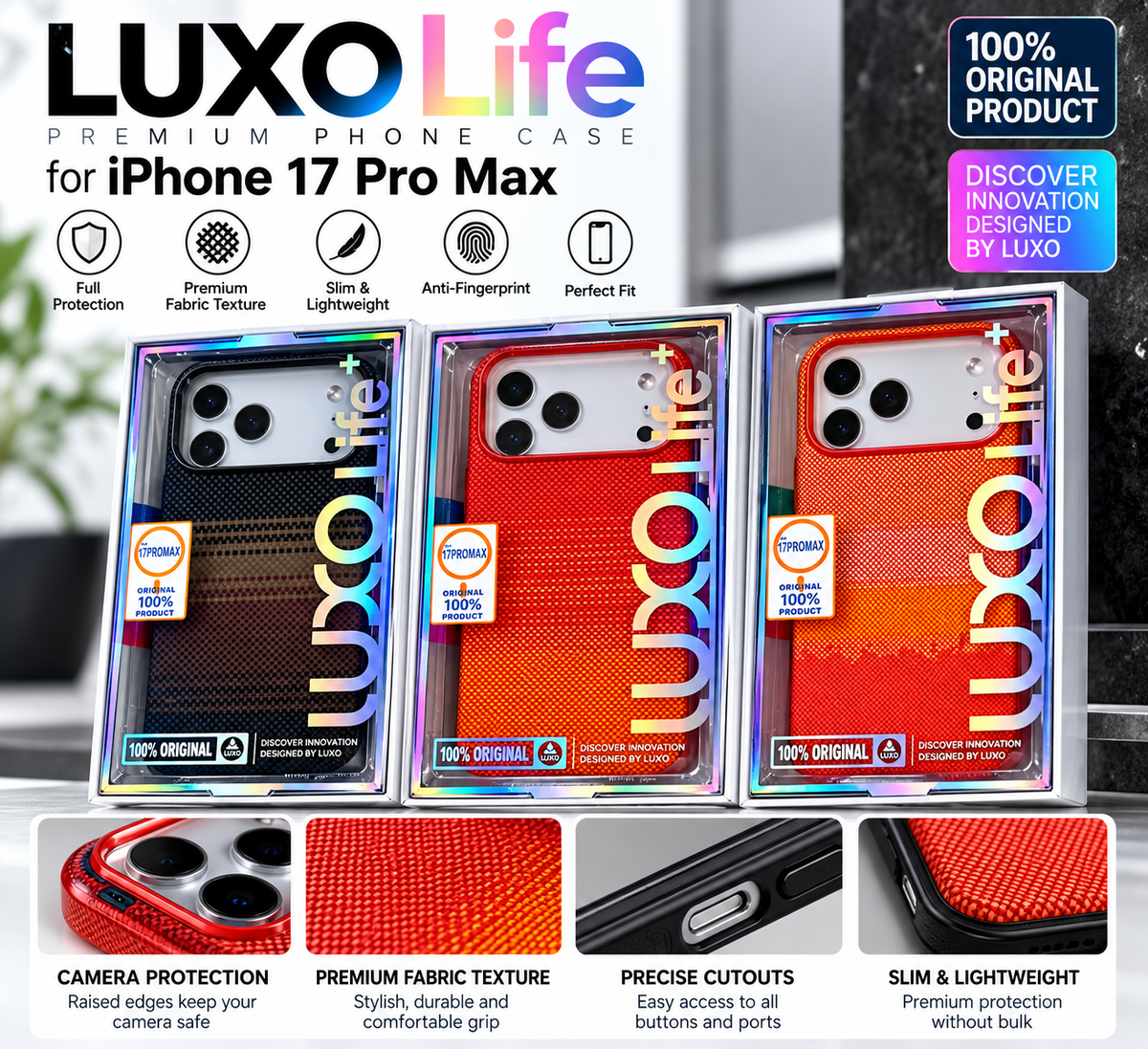 LUXO Life Premium Protective Case for iPhone 17 Pro Ma