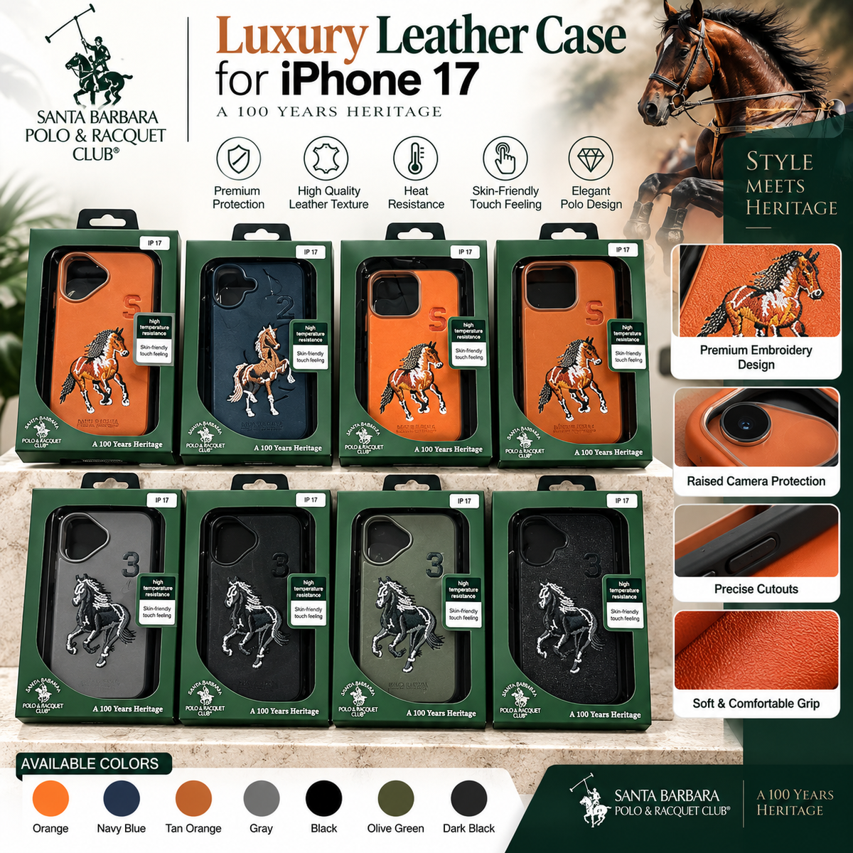Santa Barbara Polo & Racquet Club Luxury Phone Case for iPhone 17