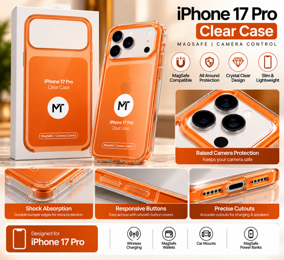 Premium Clear MagSafe Protective Case for iPhone 17 Pro