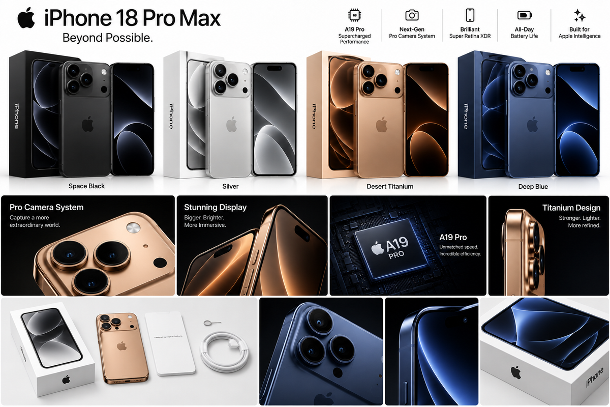 Apple iPhone 18 Pro Max | Original Apple Smartphone | 256GB, 512GB, 1TB & 2TB | Best Price in PakistanPrice, Features & Availability