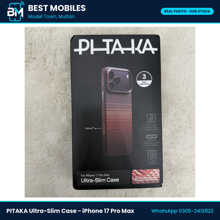 PITAKA Ultra-Slim Case for iPhone 17 Pro Max - real photo, Best Mobiles stock